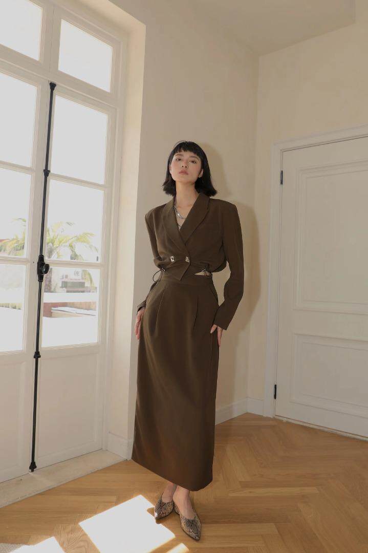 短款西装连衣裙假两件，女装西装，GN