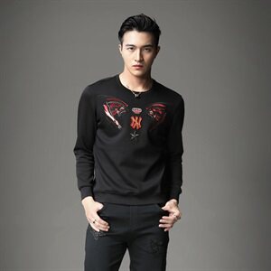 男圆领卫衣刺绣工艺个性潮时尚秋冬男 标准码 货号6119-1图片