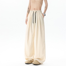 8XL-M冰丝凉感直筒裤子垂坠感大码薄款速干长裤阔腿裤KZ1956特P35，男装休闲裤，电商B238