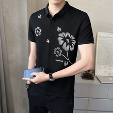 男装Polo衫翻领短袖印花透气2025新款短袖t恤C317-1855-P55，男装T恤，电商C317