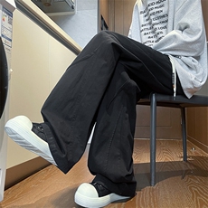 8XL-M休闲裤男日系潮牌拼接宽松阔腿裤直通工装裤K9103P68控88，男装休闲裤，电商D206-1