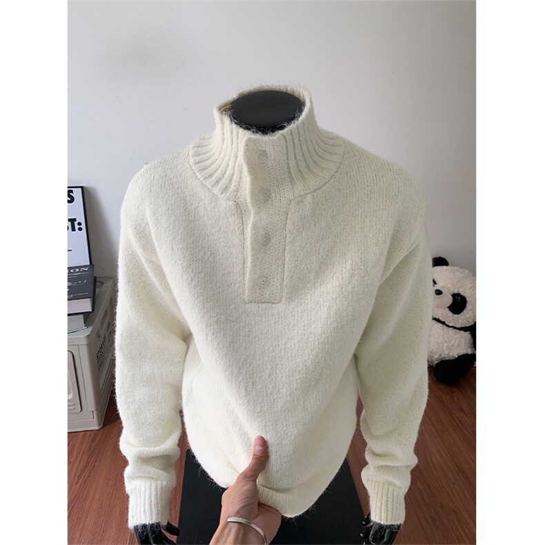 重磅高克重820g纽扣可翻高领大码针织长袖毛衣男MY123-特P65控118，男装针织衫/毛衣，电商A001-1