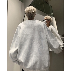 W6188P45控68自由女神脏脏扎染65棉圆领宽松设计卫衣，男装卫衣，电商B205