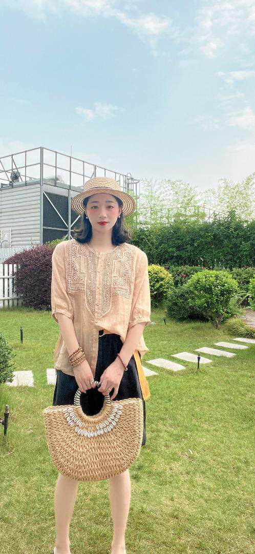 纯苎连衣裙小衫裤子裙子衬衣 时尚风 风淑女风休闲风，女装连衣裙，川哲