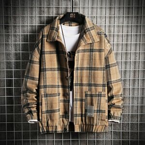 格子夹克外套男士韩版潮流休闲工装衣服潮牌DS861T,a娘衣服怎么搭配好看图片