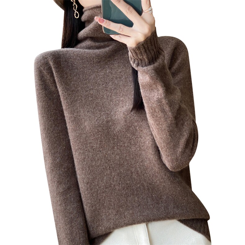 时尚百搭加厚羊毛女士高领毛衣显瘦保暖冬季必备单品,女装羊毛衫,九嘉羊绒