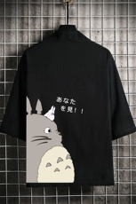 HF59150-P40风汉服男开衫外套七分袖道袍网格挂拍，男装民族服装，电商A040A
