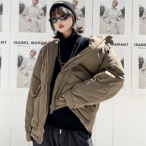 【】A003-HY8003-P135秋冬新款多口袋时尚连帽棉衣 港风1图片