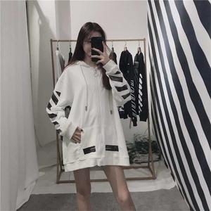 春秋季薄款外套女新款韩版学生连帽卫衣开衫宽松bf原宿风情侣装图片