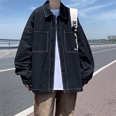 XZ213-JK21-P75控88港风大码日系cityboy高级感翻领工装衬衫夹克，男装夹克，星座213