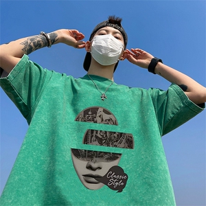 量大优 可供抖音视频 支持得物品质配合二开 美式水洗短袖t恤SX87图片