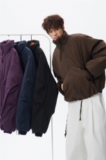 无影墙冬装美式立领面包服短款情侣宽松棉服外套男H1169特P100，男装棉衣，电商A341