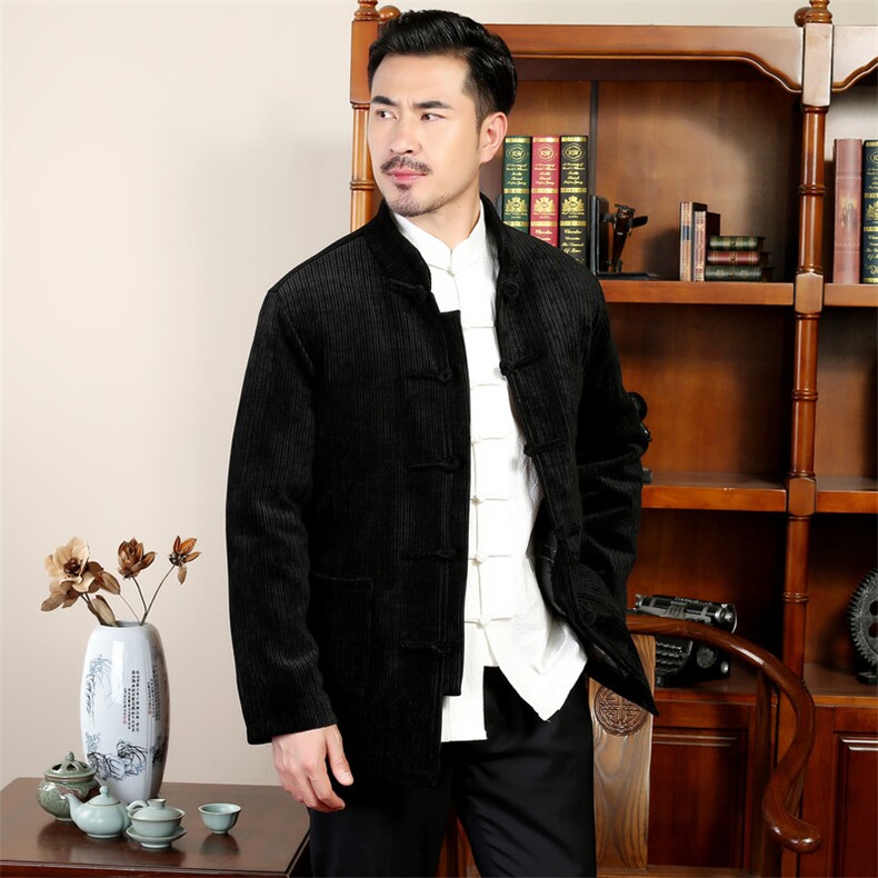 中青年唐装90绒羽绒服复古盘扣灯芯绒风羽绒服外套CF988-P230,男装羽绒服,星座1105-3