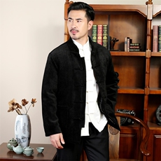 中青年唐装90绒羽绒服复古盘扣灯芯绒风羽绒服外套CF988-P230，男装羽绒服，星座1105-3