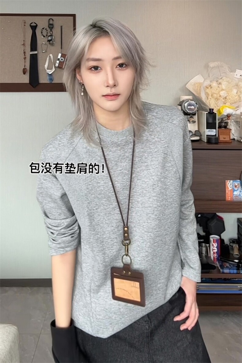 已下单10W件新款华棉270g长袖T恤男宽松结构打底上衣T6001-特P15,男装T恤,电商A001-1