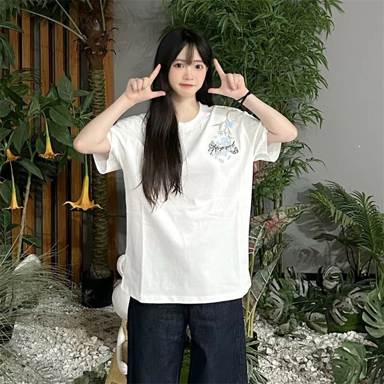万针全刺绣解构设计260克重磅双纱纯棉高品质美式高街短袖T恤特35,男装T恤,电商A486