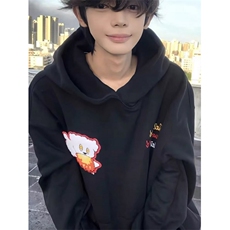 新款时尚卡通小新卫衣男连帽秋冬重磅情侣百搭帽衫上衣WHT222，男装卫衣，星座1116A（原606A-3）