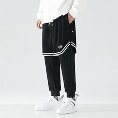 春季男士新款青少年酷霸假两件叠穿潮牌潮流修身休闲裤SK2118-P80，男装休闲裤，电商A128