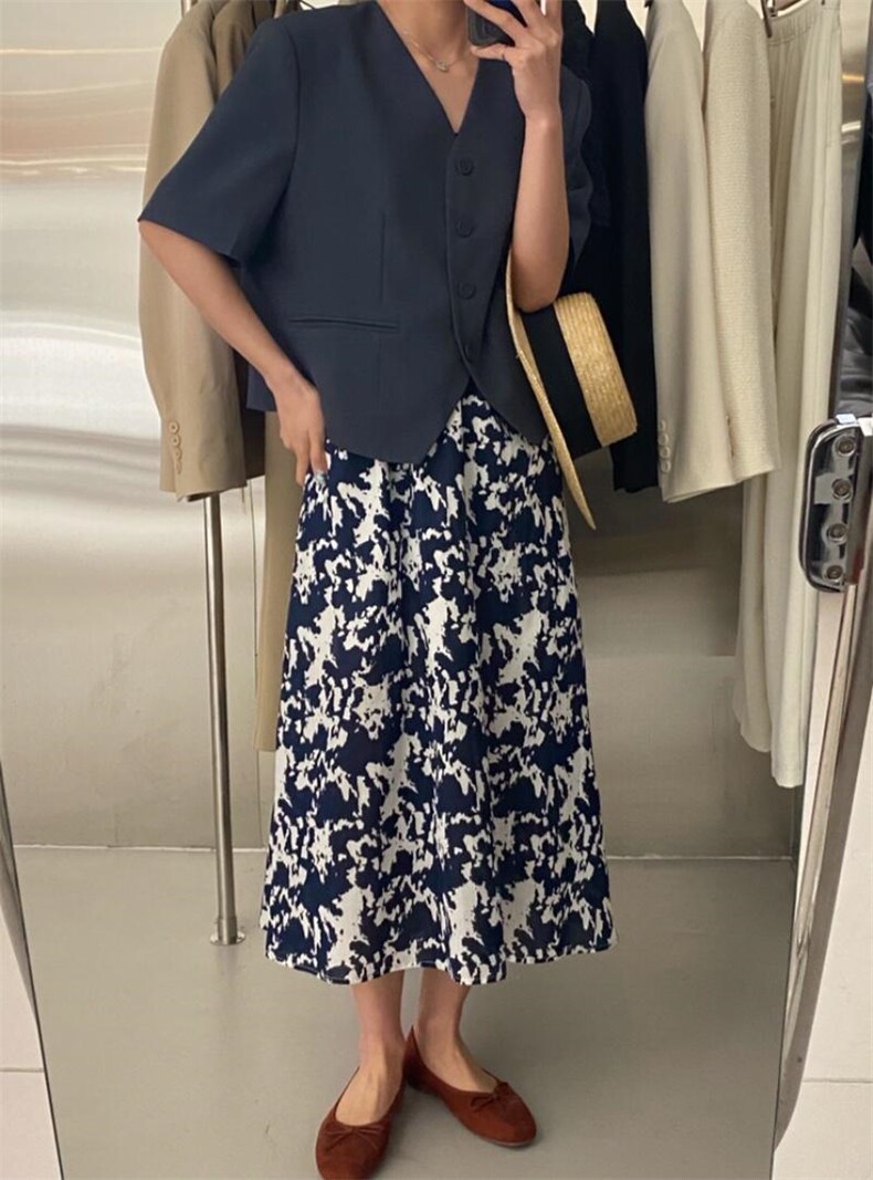 雪纺半裙，女装半身裙，POHIO葆伊