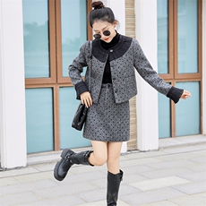 现货2024新款冬装小香miu系甜美蝴蝶结套两件套加棉，女装套装/套裙，仟媚宠