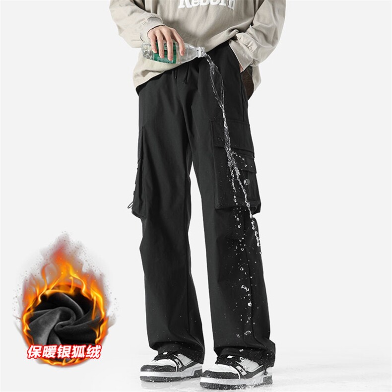 机能防水工装裤加绒银狐绒男大码伞兵裤K1317J加绒-特P45控88,男装工装外套,电商A001