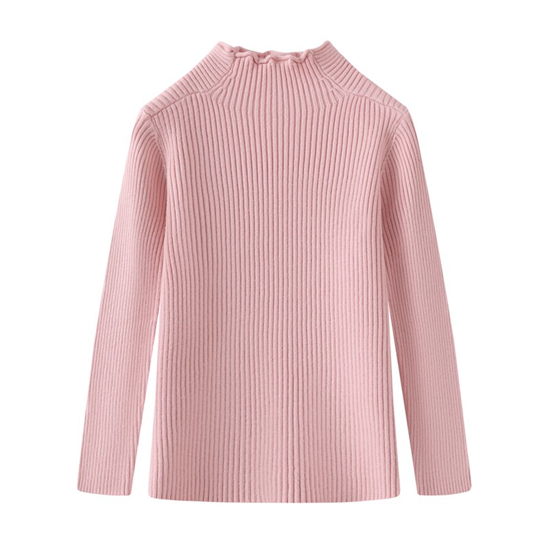 时尚儿童半高领针织衫柔软舒适百搭显瘦春秋冬，童装儿童针织衫，伊美侕