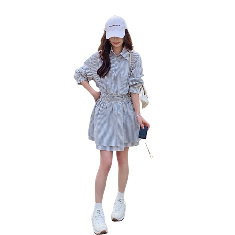 2025年春夏新款时尚休闲条纹连衣裙b1-220-1011-p140-k210,女装连衣裙,浙宝220