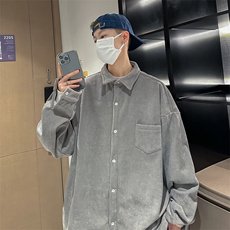 8XL-M灯芯绒加厚加绒长袖衬衫男加肥加大码衬衫外套CS501P65控78，男装衬衫，电商D206-1