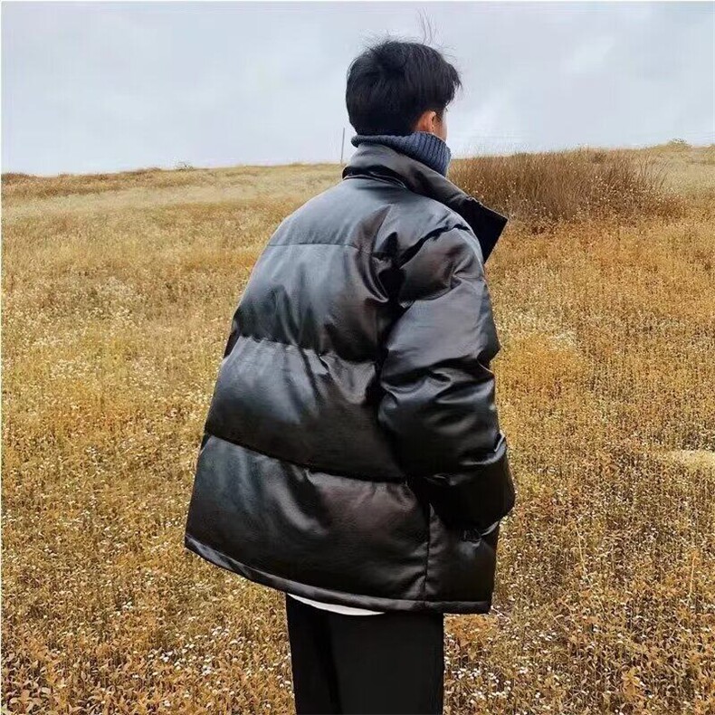 【有货】DH114-P80冬季男棉衣立领PU皮衣外套加厚面包服ins宽松,男装棉衣,星座603-2