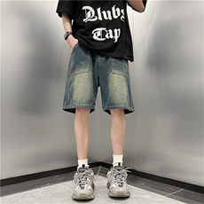 夏季五分牛仔裤男士韩版潮牌男装短裤薄款夏天男生中裤N0915-P38，男装牛仔裤，星座308B-1