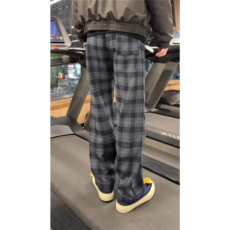 美式毛呢格子裤子男款慵懒风加厚运动休闲裤重磅裤子LCK199-P48,男装休闲裤,星座1008