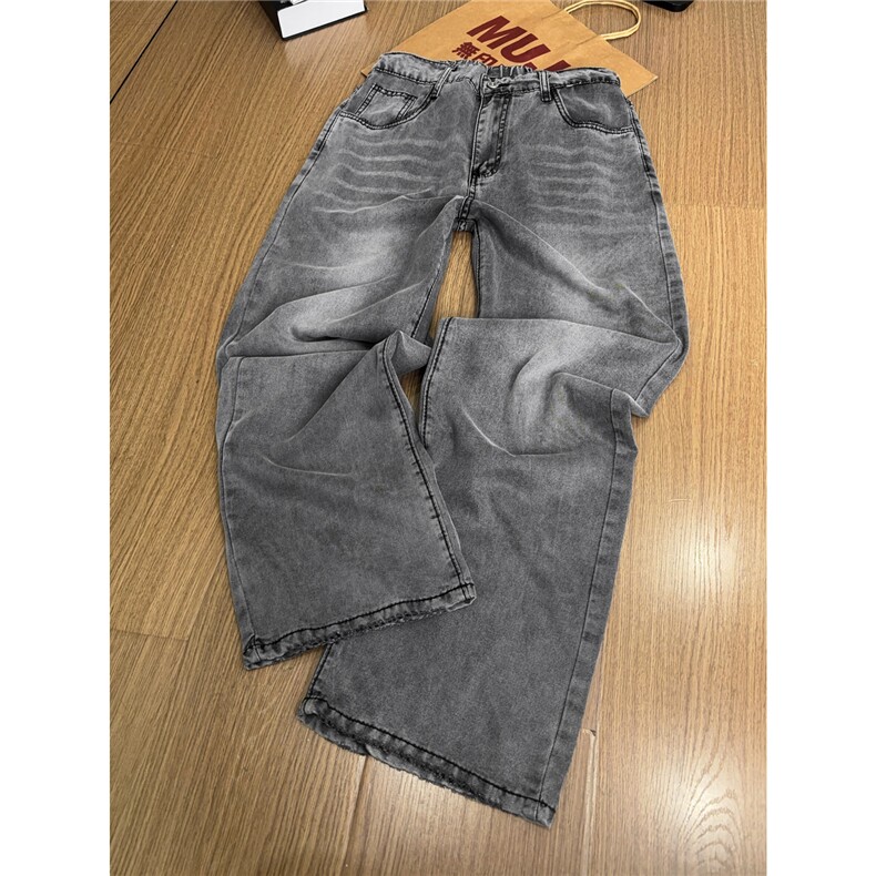 B221美式ins高街宽松直筒莱赛尔冰丝牛仔裤LK25489-特P40控78，男装牛仔裤，电商B221
