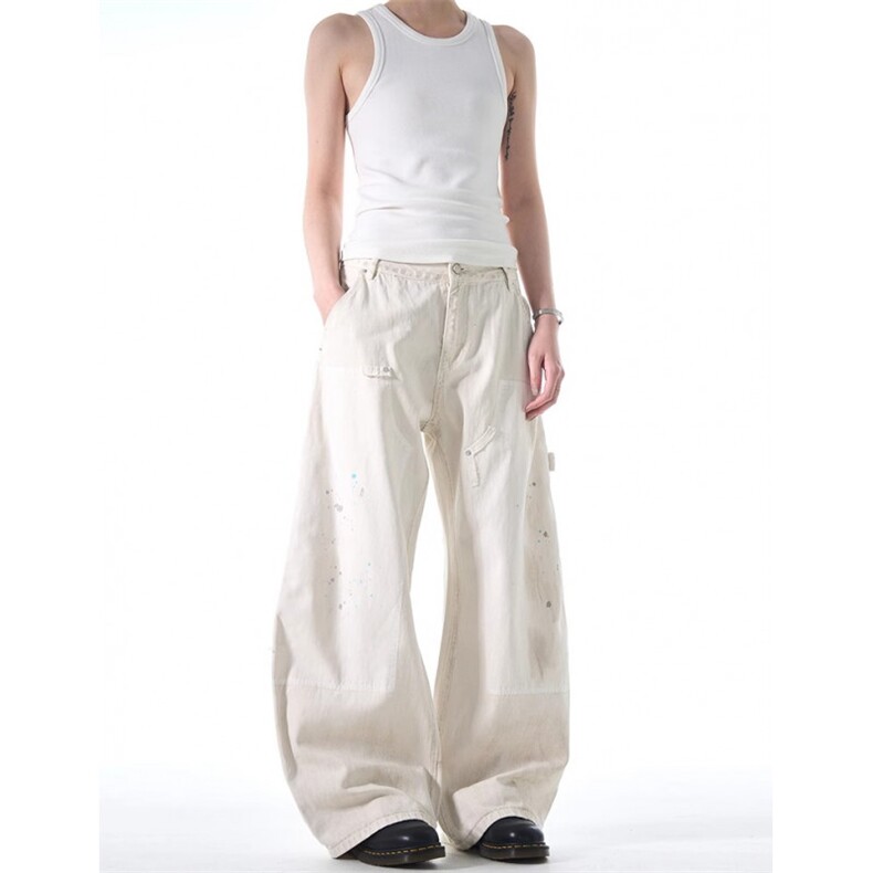 AK2020-P65美式潮流痞帅港风复古做旧高街牛仔裤，女装休闲裤，星座617A-2