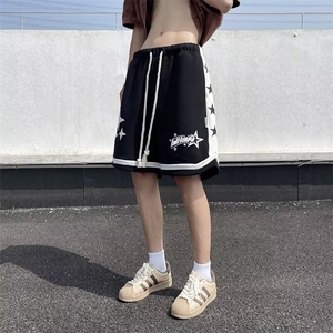 潮牌美式星星运动短裤女夏季休闲裤宽松五分篮球裤 DZ40图片