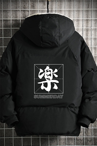 MY16197-P100 加厚加绒连帽衣男大码服男面包服男 网格挂拍图片