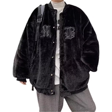 1506-1/MM041/P82冬季暗黑高街亚比风文化字母毛绒棉衣棉服男外套，男装棉衣，星座1506-1