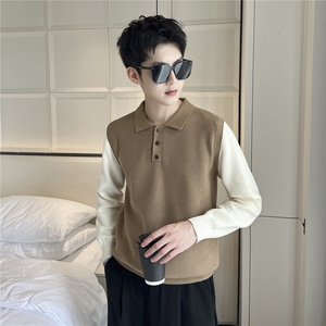 B353 MY849 P68 L-3XL 咖色冬季男士常规版型潮版针织衫套头毛体图片