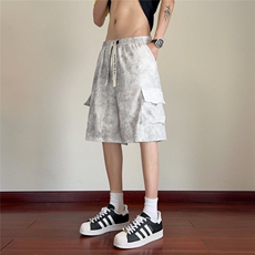 短裤男款夏季五分裤时尚休闲扎染多口袋运动宽松休闲短裤DK255，男装牛仔裤，星座310B-1