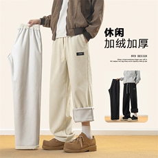 直筒百搭休闲加绒加厚长裤时尚灯芯绒长裤1088特批37加绒特批45，男装休闲裤，星座718-1