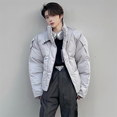 2025秋冬保暖加厚立领棉服外套金属环扣男棉衣1515-P110，男装棉衣，星座910-5