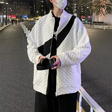 撞色立领拉链开衫针织外套男休闲长袖毛衣秋冬ins男装上衣薄外穿，男装针织衫/毛衣，星座1013