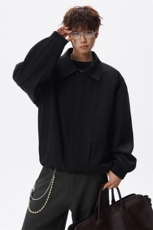 春秋季美式复古哈灵顿行政夹克衫大码翻领廓形西装外套LJ901特P80，男装夹克，电商B215