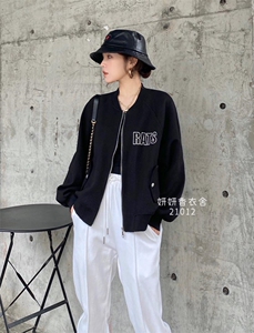 妍妍香衣舍21012韩版棒球服拉链外套女刺绣圆领开衫上衣，其它，香衣舍