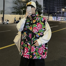 M3男女休闲立领花棉马甲外套团队表演出大码新中式背心坎肩棉衣潮，男装背心/马甲，星座115A(原星座507）