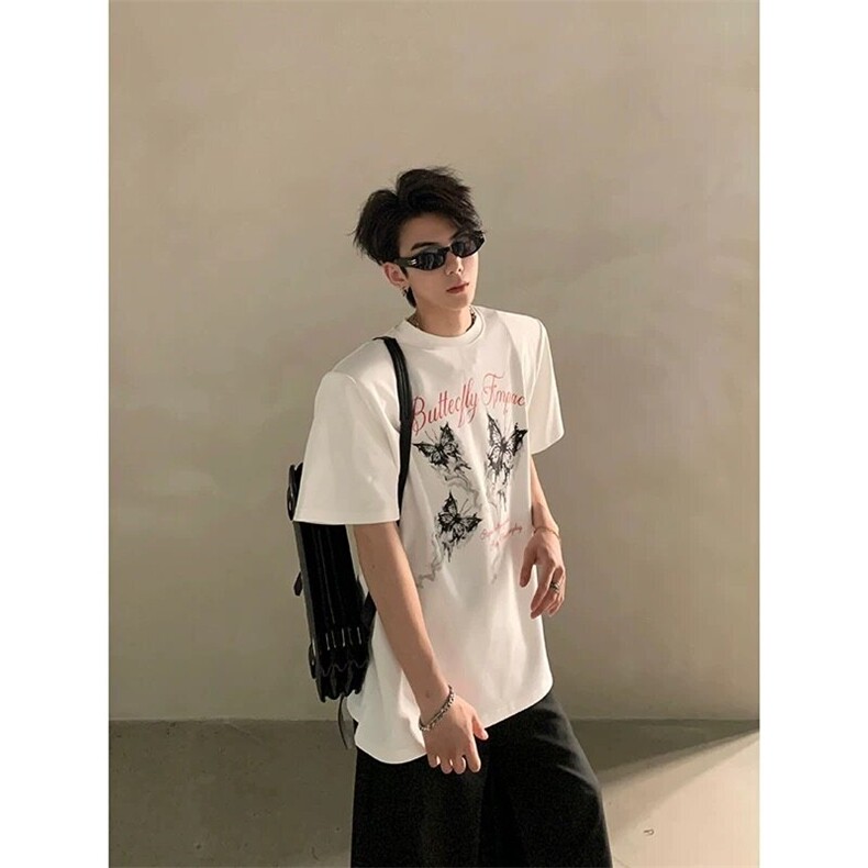 网图垫肩潮现货圆领高街圆领印花短袖T恤DJ903-P35,男装T恤,电商C310-1