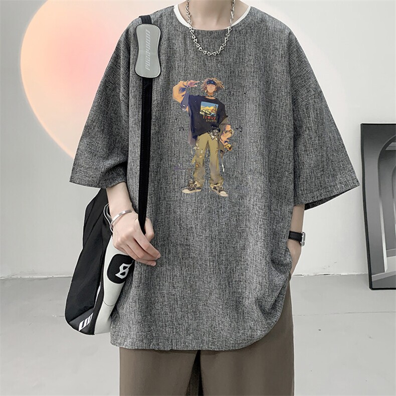 风复古亚麻短袖男棉麻t恤男半袖ZT71419-P35,男装T恤,电商A040