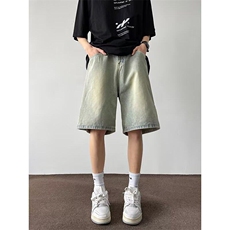 高街牛仔短裤男女韩版潮个性帅百搭2025夏季ins五分裤RK2687-P39，男装牛仔裤，星座412-3