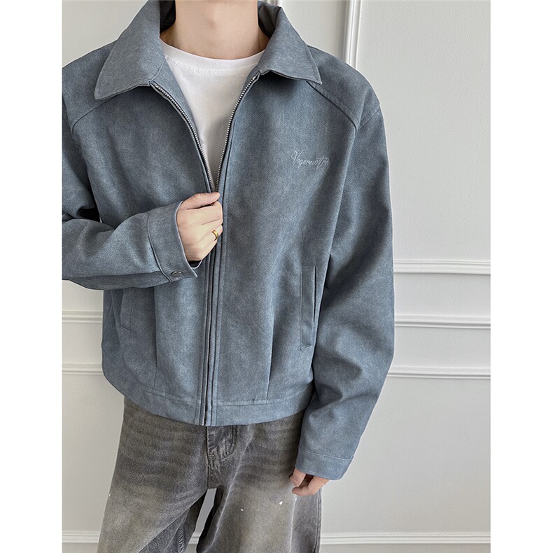 XZ810B-JK91-P85控128刺绣皮夹克短款，男装夹克，电商A405A