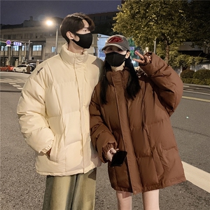 情侣装冬装 港风pu软皮刺绣棉服 棉衣休闲加厚外套男 G1108 P128图片