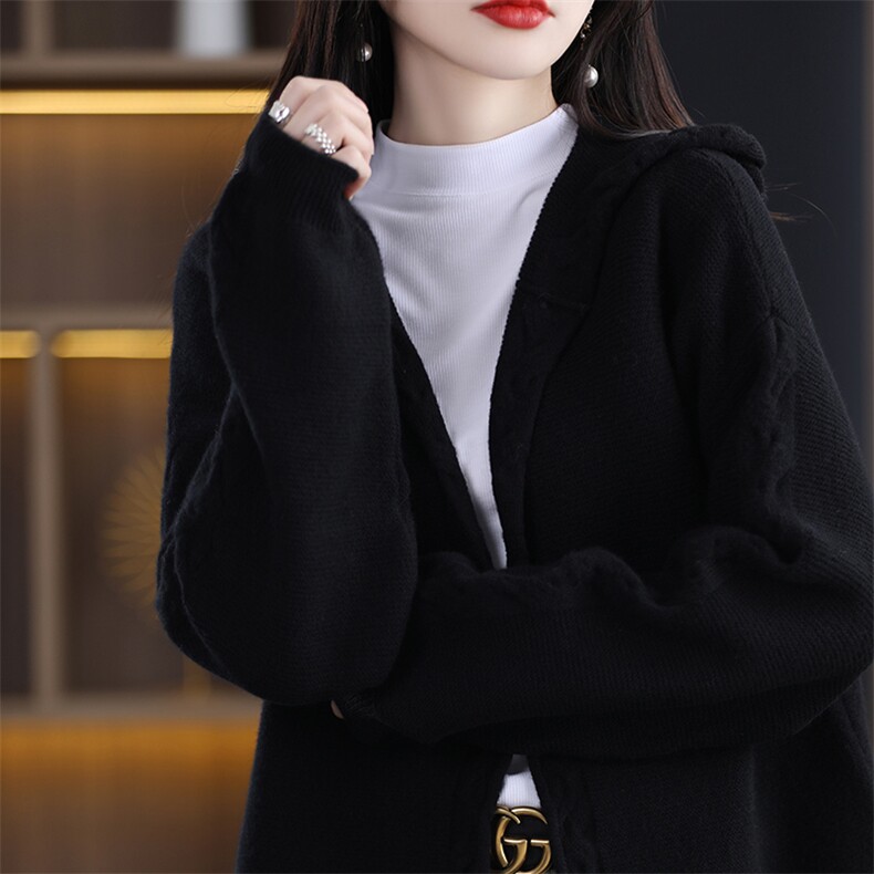 慵懒风开衫外套女2024年新款秋薄款网红羊毛衫女图片